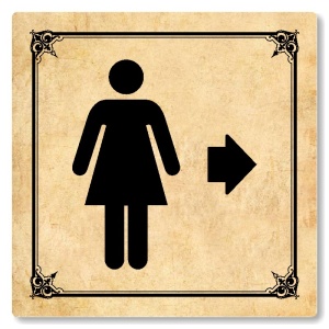 WC ženy vpravo, 100x100mm, pergamen, Nebraska